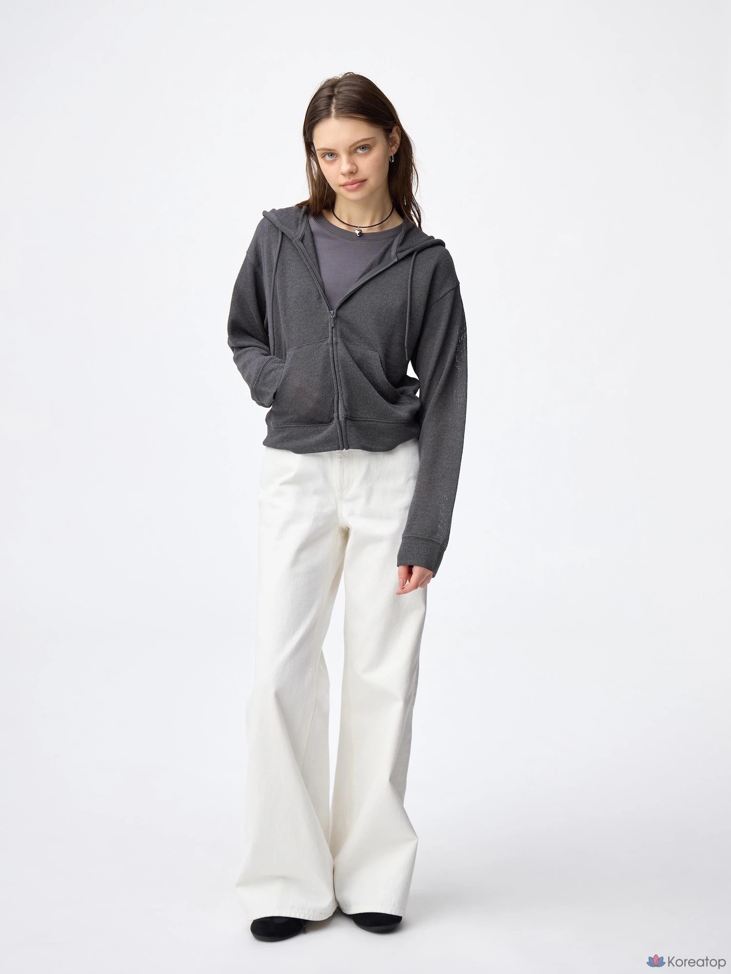Худи на молнии Uniqlo Loop Yarn Full-Zip Hoodie
