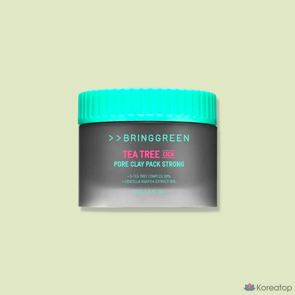 Маска для лица очищающая Bring Green Tea Tree Cica Pore Clay Pack Strong, 100 г, 1 шт.