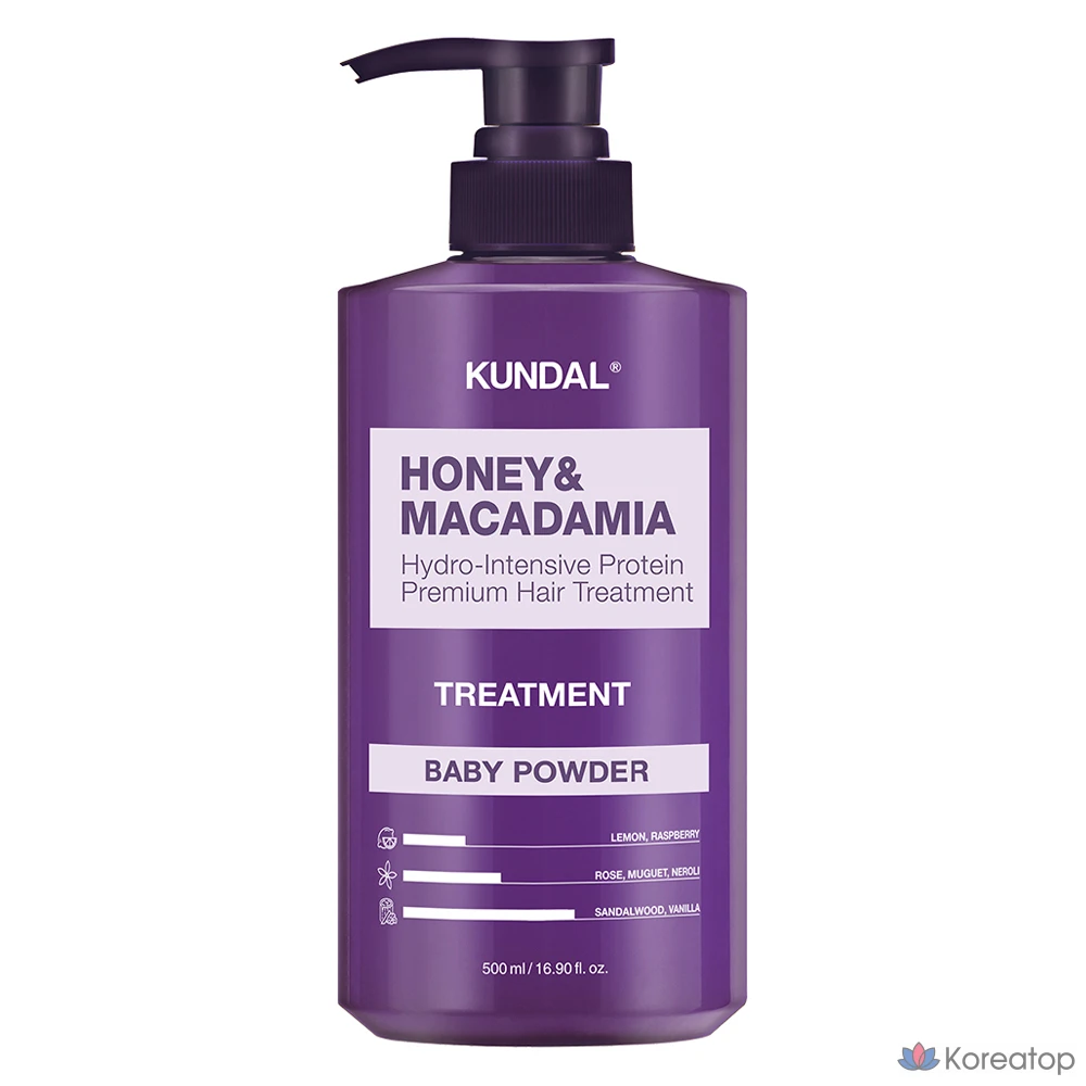 Кондиционер для волос Kundal Honey & Macadamia Hair Treatment, аромат Baby Powder, 500 мл, 1 шт.
