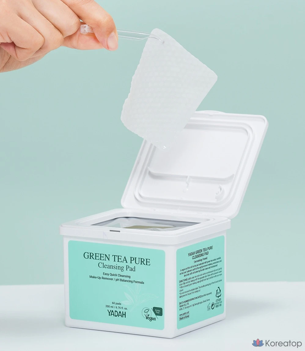 Очищающие пэды Yadah Green Tea Pure Cleansing Pad, 60 шт.