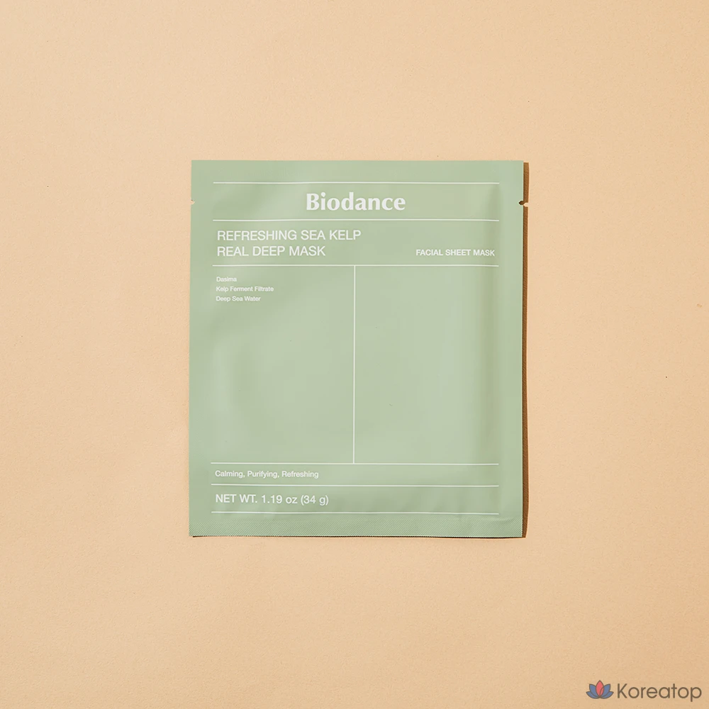 Тканевая маска для лица Biodance Refreshing Sea Kelp Real Deep Mask, 16 шт., фото 5