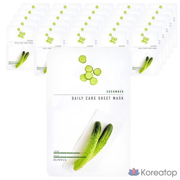 Тканевая маска для лица Eunyul Cucumber Daily Care Sheet Mask, 60 шт.