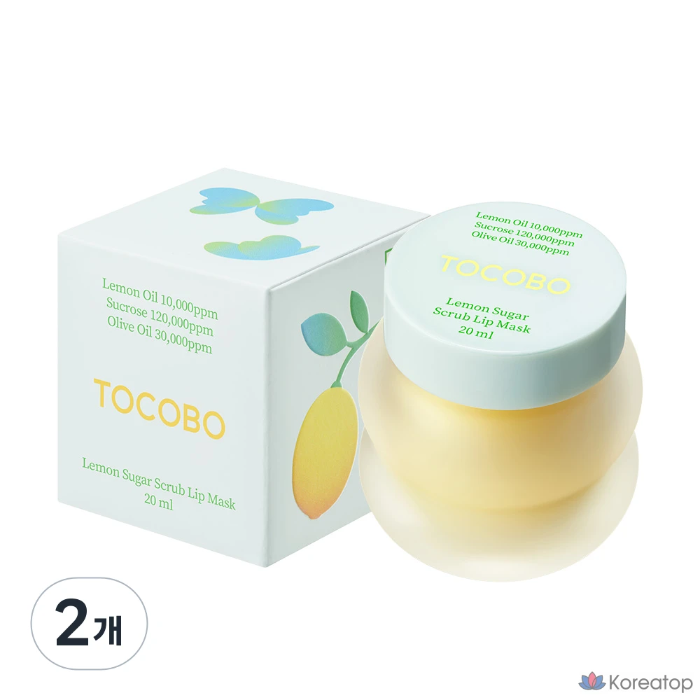 Скраб-маска для губ Tocobo Lemon Sugar Scrub Lip Mask, 20 мл, 2 шт.