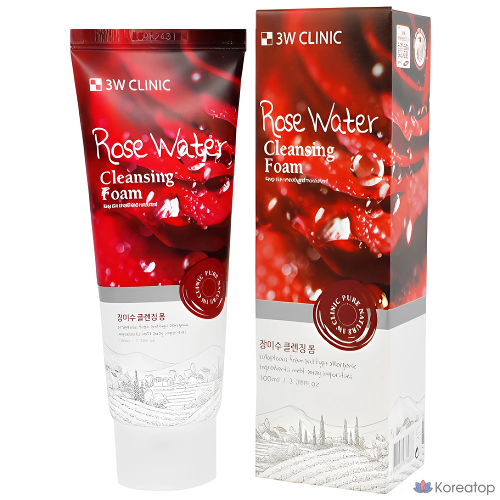 Очищающая пенка 3W Clinic Rose Water Cleansing Foam, 100 мл, 1 шт.