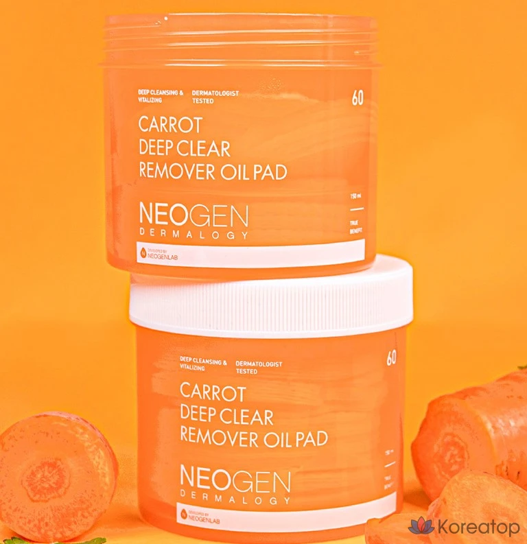 Пэды для снятия макияжа Neogen Carrot Deep Clear Remover Oil Pads, 60 шт.