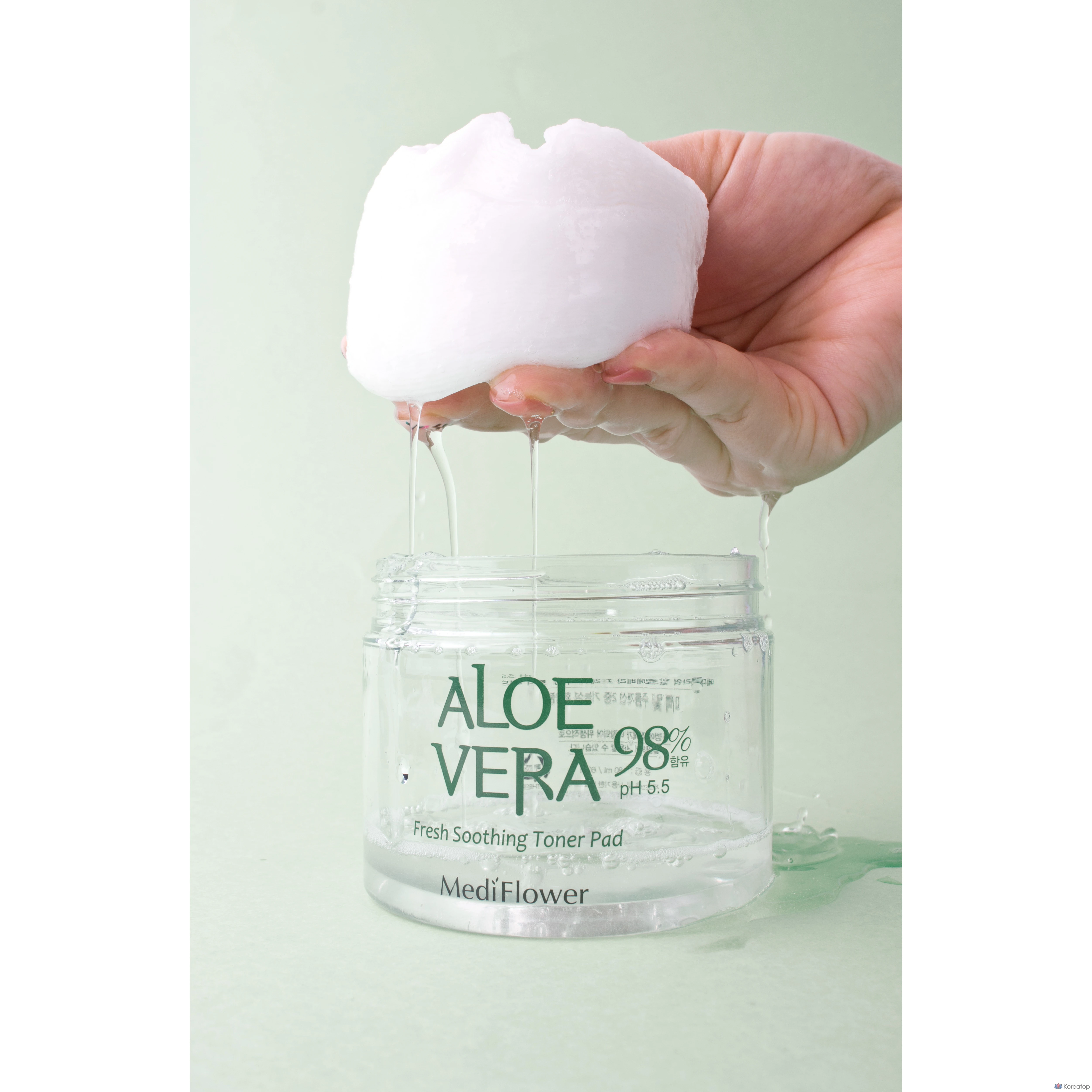 Тонер-пэды MediFlower Aloe Vera Fresh Soothing Toner Pad, 180 мл, 60 шт.