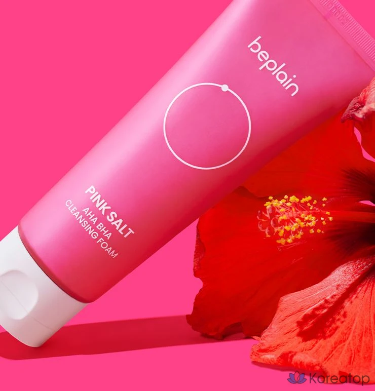 Очищающая пенка Beplain Pink Salt AHA BHA Cleansing Foam, 120 мл, 1 шт.