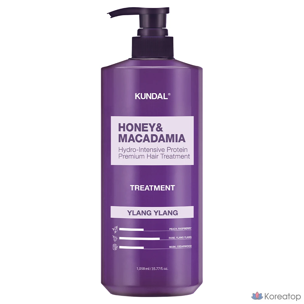 Кондиционер для волос Kundal Honey & Macadamia Hair Treatment, аромат Ylang Ylang, 1.058 л, 1 шт.
