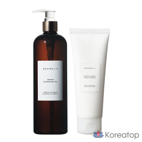 Гидрофильное масло Graymelin Argan Cleansing Oil, 500 мл + Пенка для умывания Graymelin Crazy Foam Cleanser Centella, 150 мл, 1 шт.