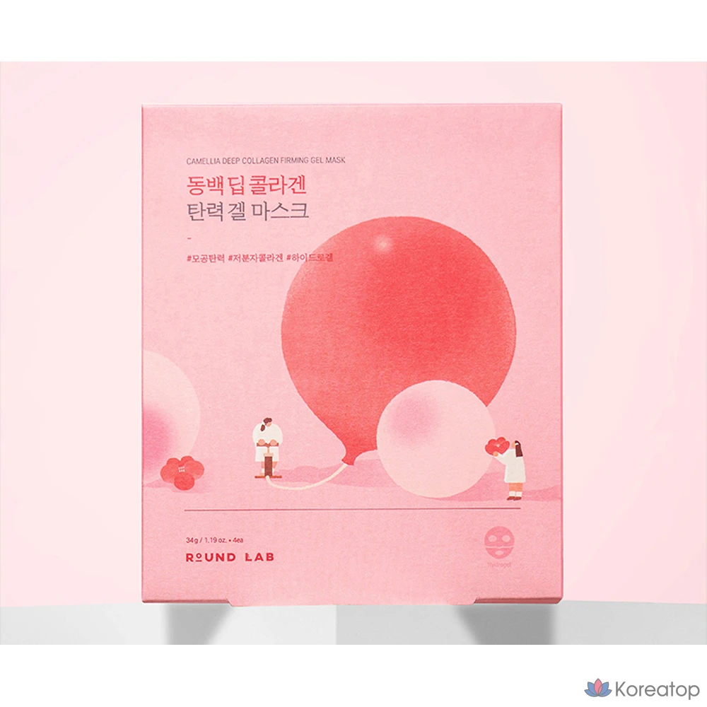 Гелевая маска для лица Round Lab Camellia Deep Collagen Firming Gel Mask, 34 г, 40 шт., фото 5