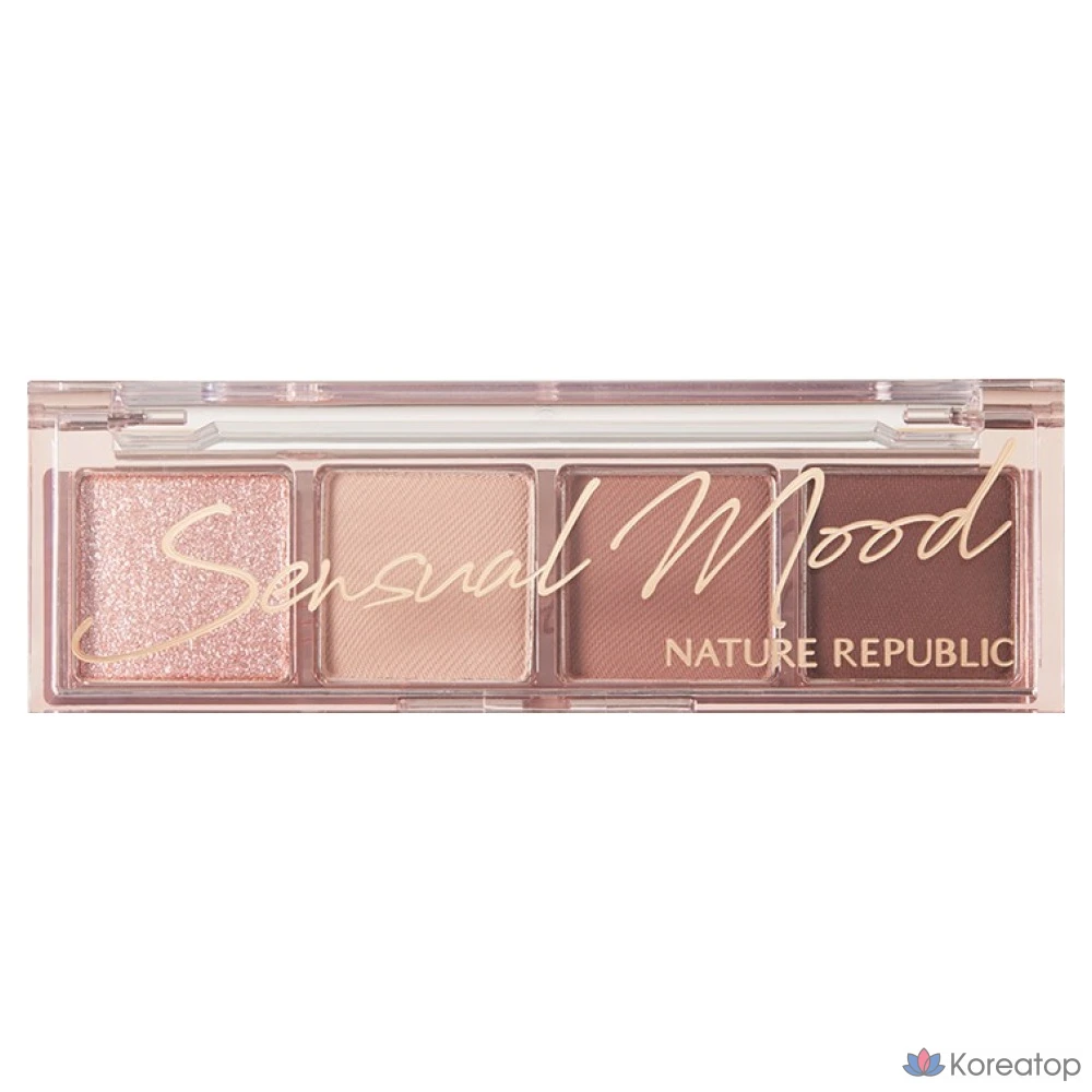 Палитра для макияжа Nature Republic Daily Basic 4 Palette, оттенок 07 Burgundy, 1 шт.