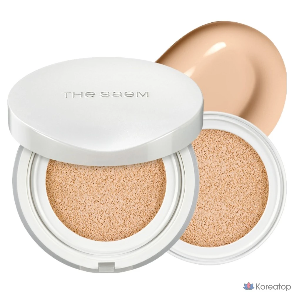Кушон The Saem Skin Perfection Glutathione Toning Cushion, оттенок 21N Light Beige, 12 г + 12 г, 1 шт.