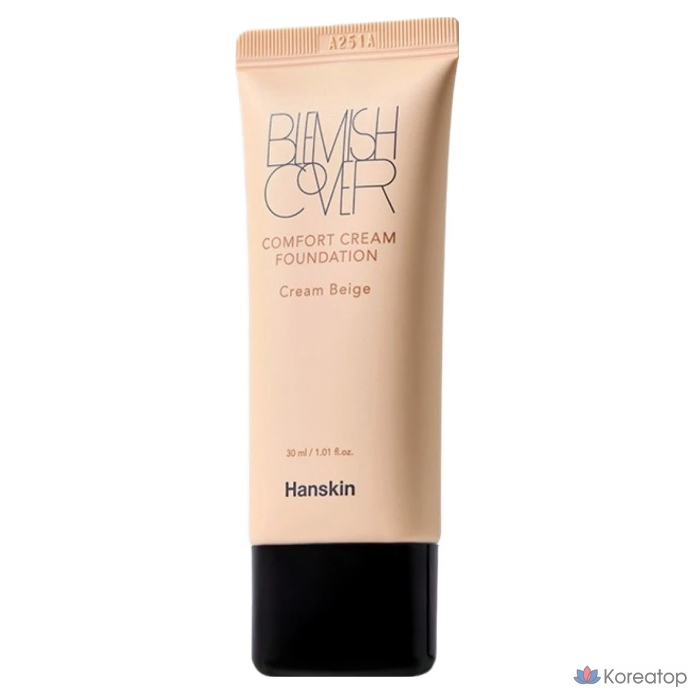 Крем-тональная основа HANSKIN Blemish Cover Comfort Cream Foundation, оттенок Cream Beige, 30 мл, 1 шт.