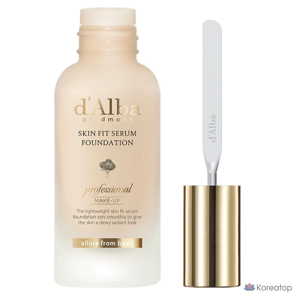 Тонер d'Alba Skin Fit Serum Foundation Spatula, оттенок 21, 40 мл, 1 шт.