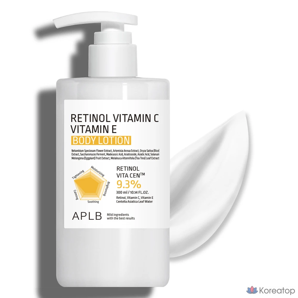 Лосьон для тела APLB Retinol Vitamin C Vitamin E, 300 мл, 1 шт.