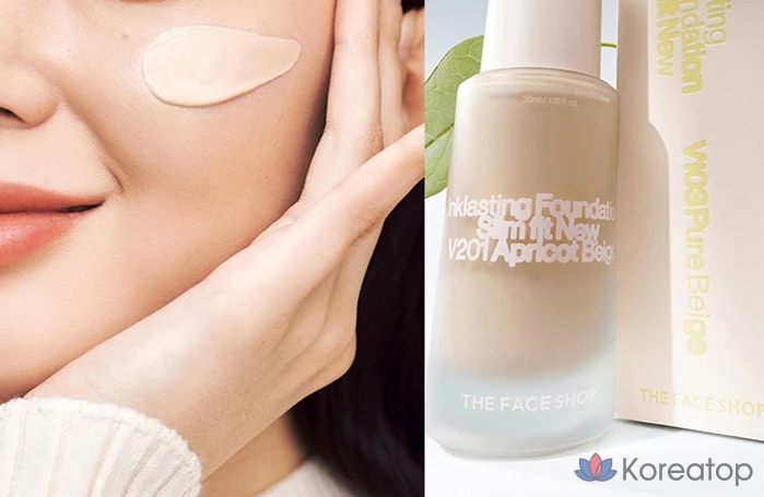 Фундация The Face Shop Ink Lasting Foundation Healthy Glow, оттенок V201 Apricot Beige, 1 шт.