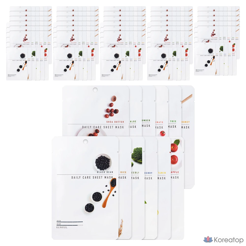 Тканевая маска для лица Eunyul Daily Care Sheet Mask 12 Types, 24 шт.