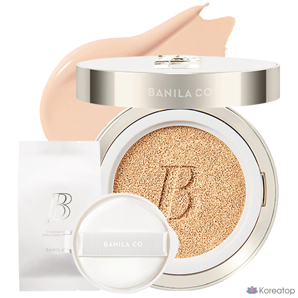 Кушон-основа Banila Co Covericious Ultimate White Cushion Foundation, оттенок 21 Rose, 14 г + 14 г, 1 шт.