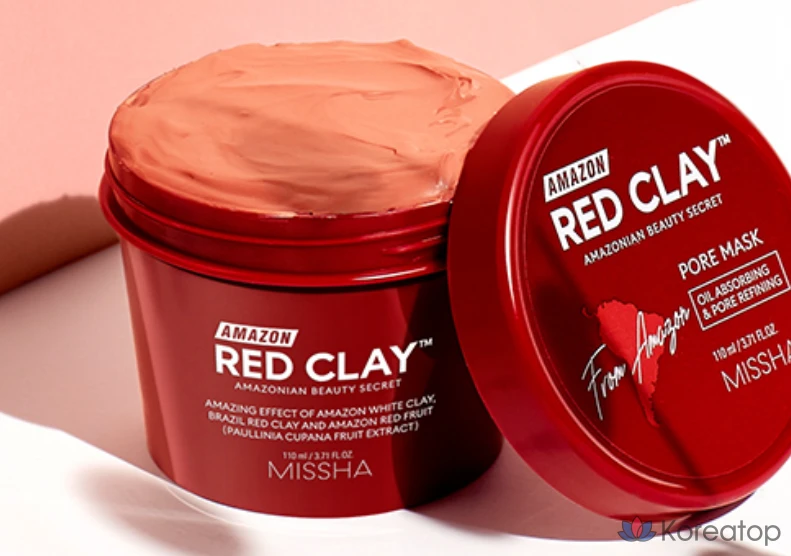 Маска для лица Missha Amazon Red Clay Pore Mask, 110 мл, 4 шт., фото 3