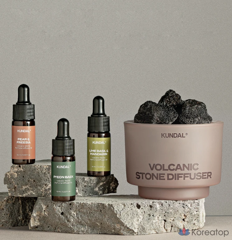 Диффузор для дома Kundal Volcanic Stone Perfume Diffuser Set, Hinoki, 10 мл, 2 шт., фото 5
