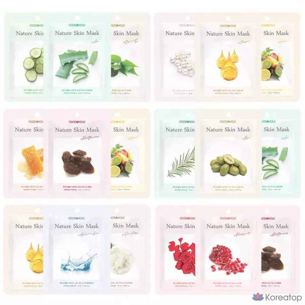 Тканевая маска для лица FoodaHolic Nature Skin Mask Pack One Month Package, 30 шт.