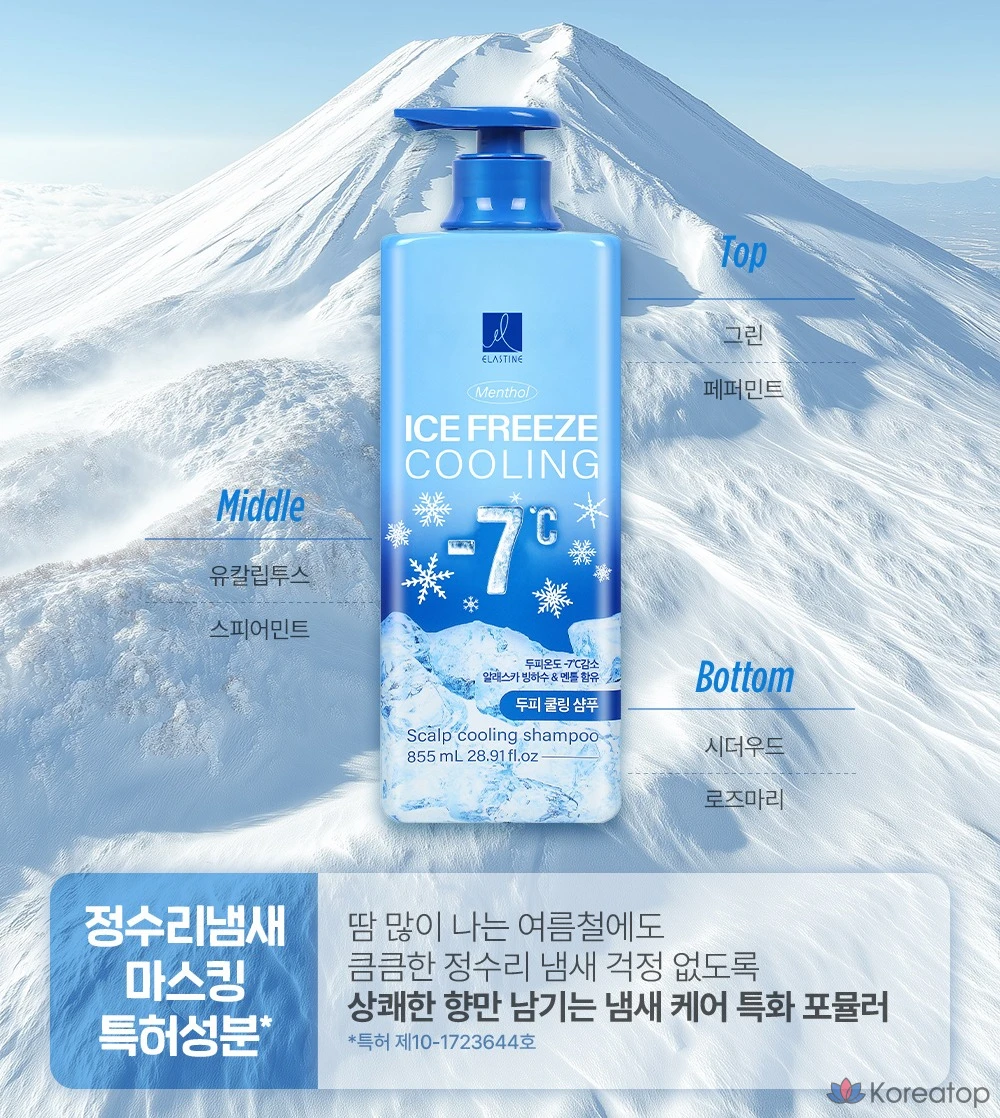 Шампунь Elastine Ice Freeze Scalp Cooling Shampoo Menthol, 855 мл, 1 шт.