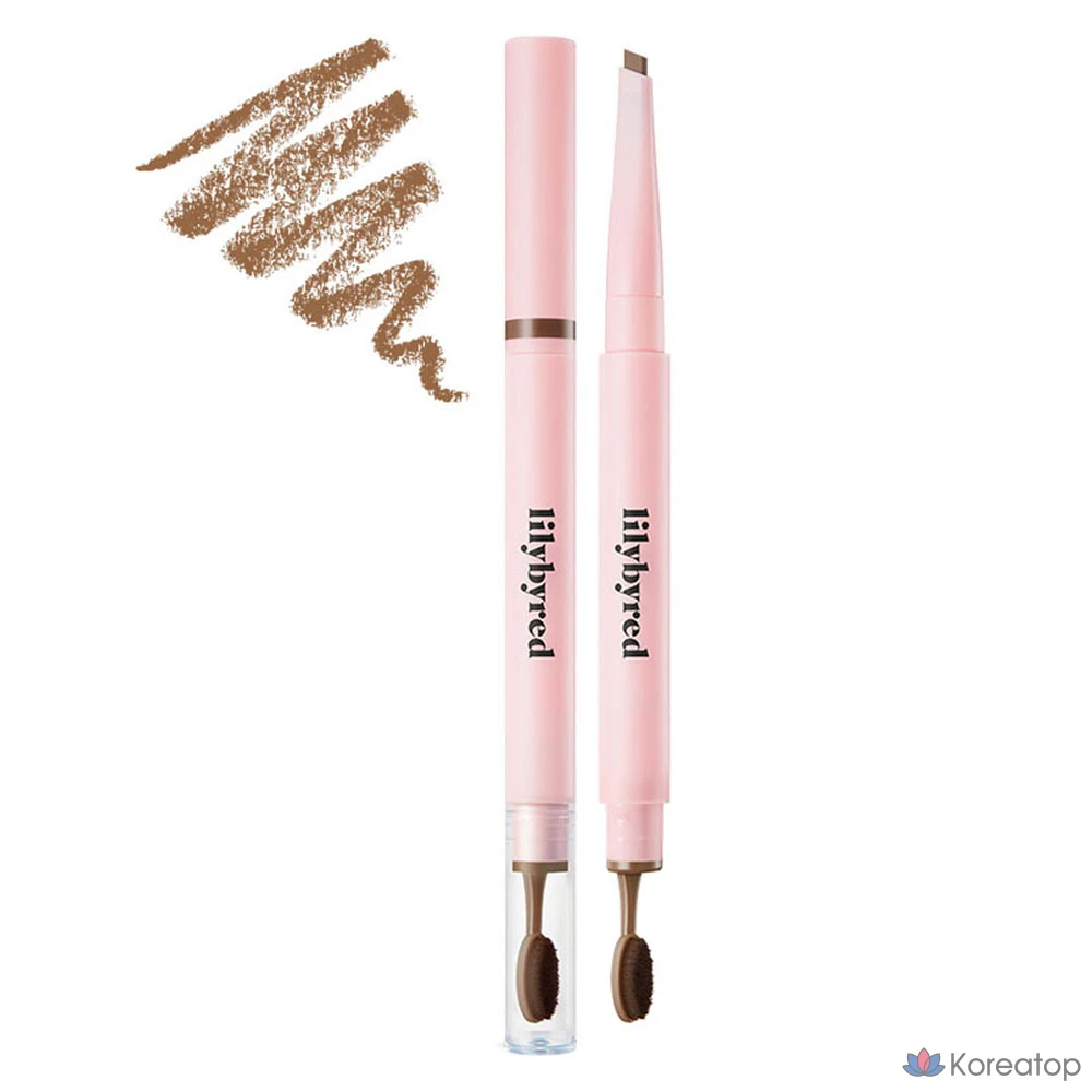 Карандаш для бровей Lilybyred Hard Flat Eyebrow Autopencil, оттенок 02 Medium Brown, 0.17 г, 1 шт.