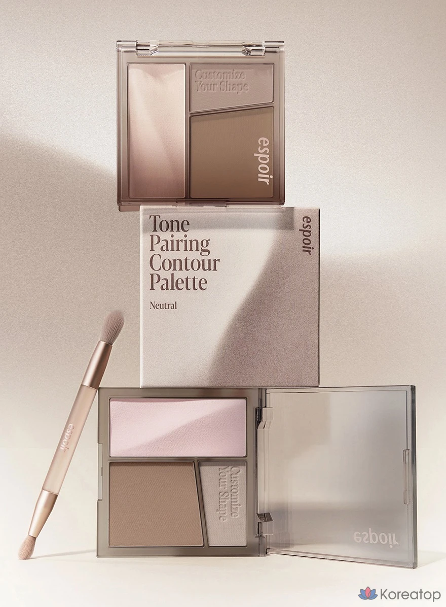 Палитра для контуринга Espoir Tone Pairing Contour Palette, оттенок 1 Neutral, 10 г, 1 шт., фото 4