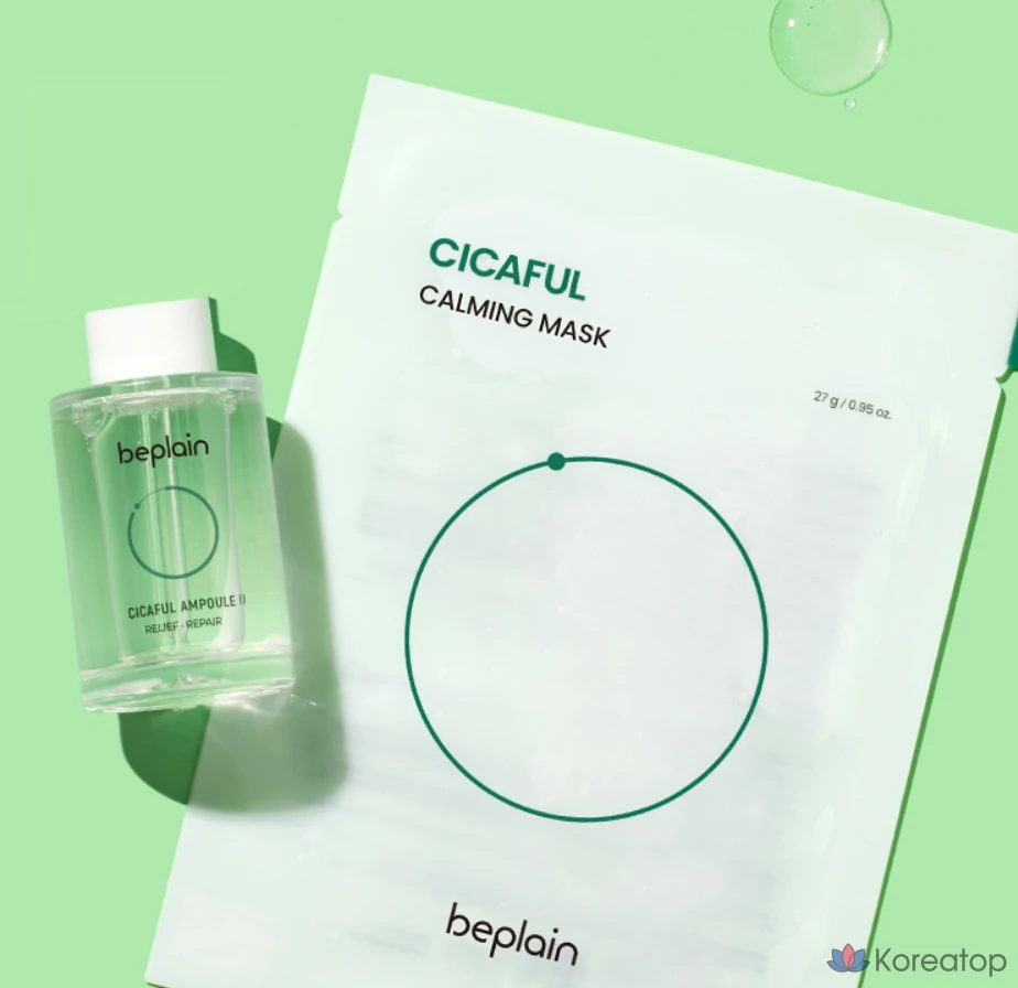 Тканевая маска для лица Beplain Cicaful Calming Mask, 27 г, 40 шт., фото 4