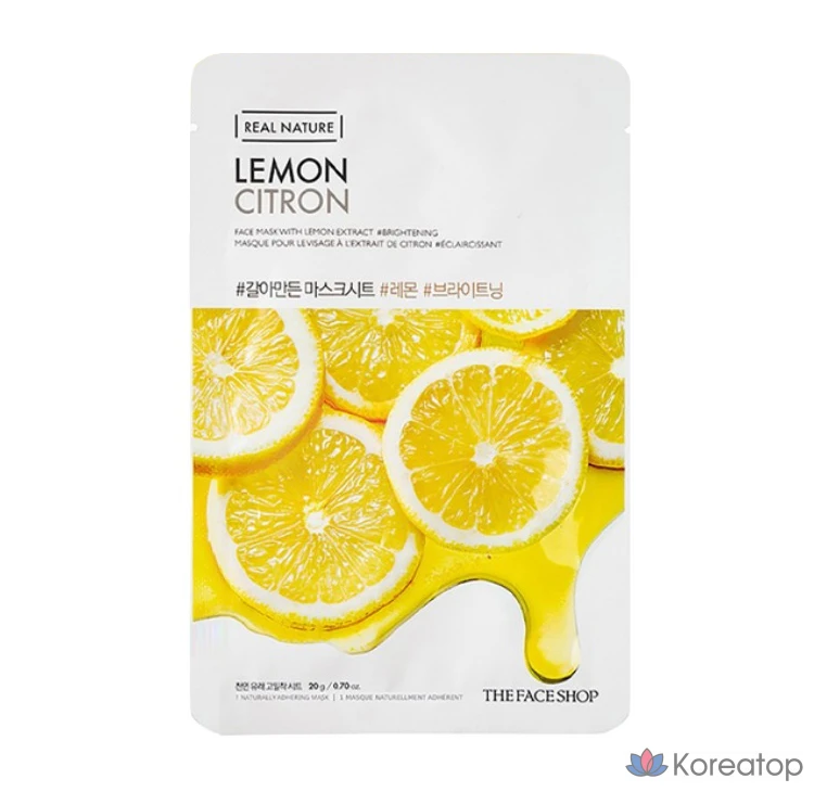Тканевая маска для лица The Face Shop Real Nature Lemon Mask Sheet, 30 шт., фото 2