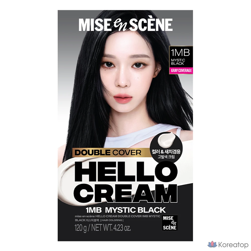 Краска для волос Mise en Scene Hello Cream Double Cover, оттенок Black, 1 шт.