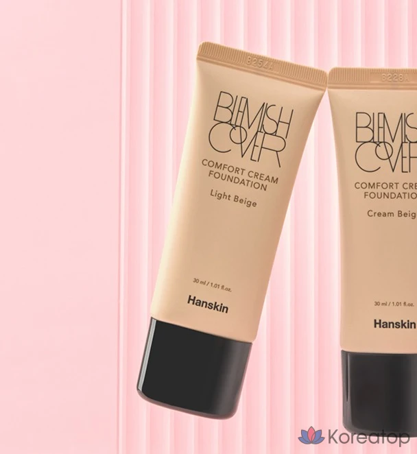 Крем-тональная основа HANSKIN Blemish Cover Comfort Cream Foundation, оттенок Cream Beige, 30 мл, 1 шт.