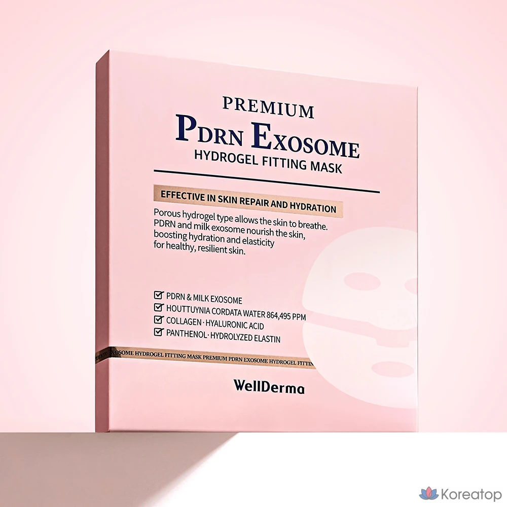 Тканевая маска для лица WellDerma Premium PDRN Exosome Hydrogel Fitting Mask, 8 шт., фото 3