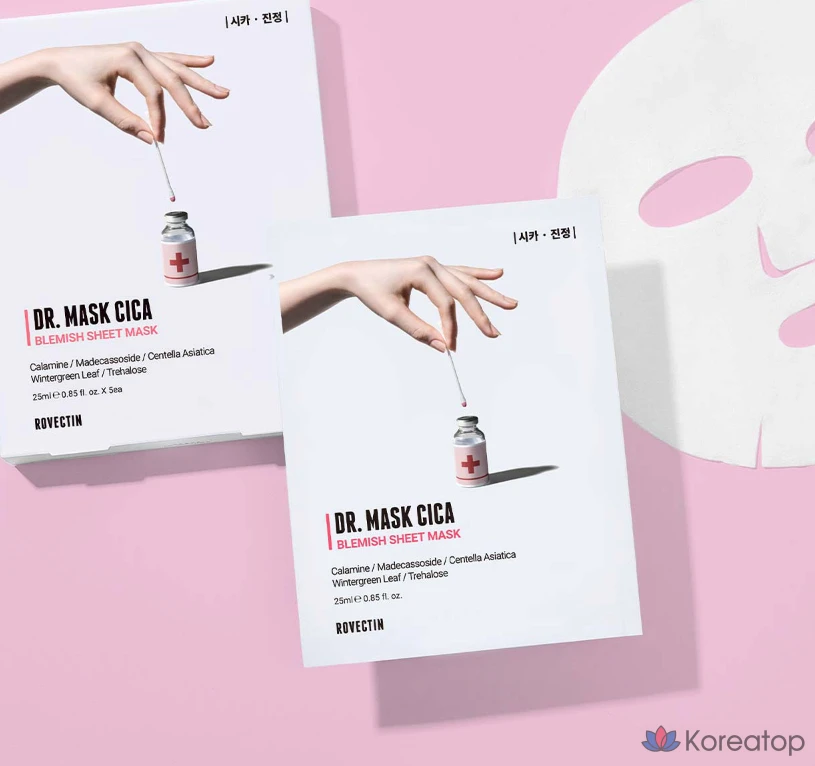 Тканевая маска для лица Rovectin Cica Calming Mask, 10 шт., фото 7