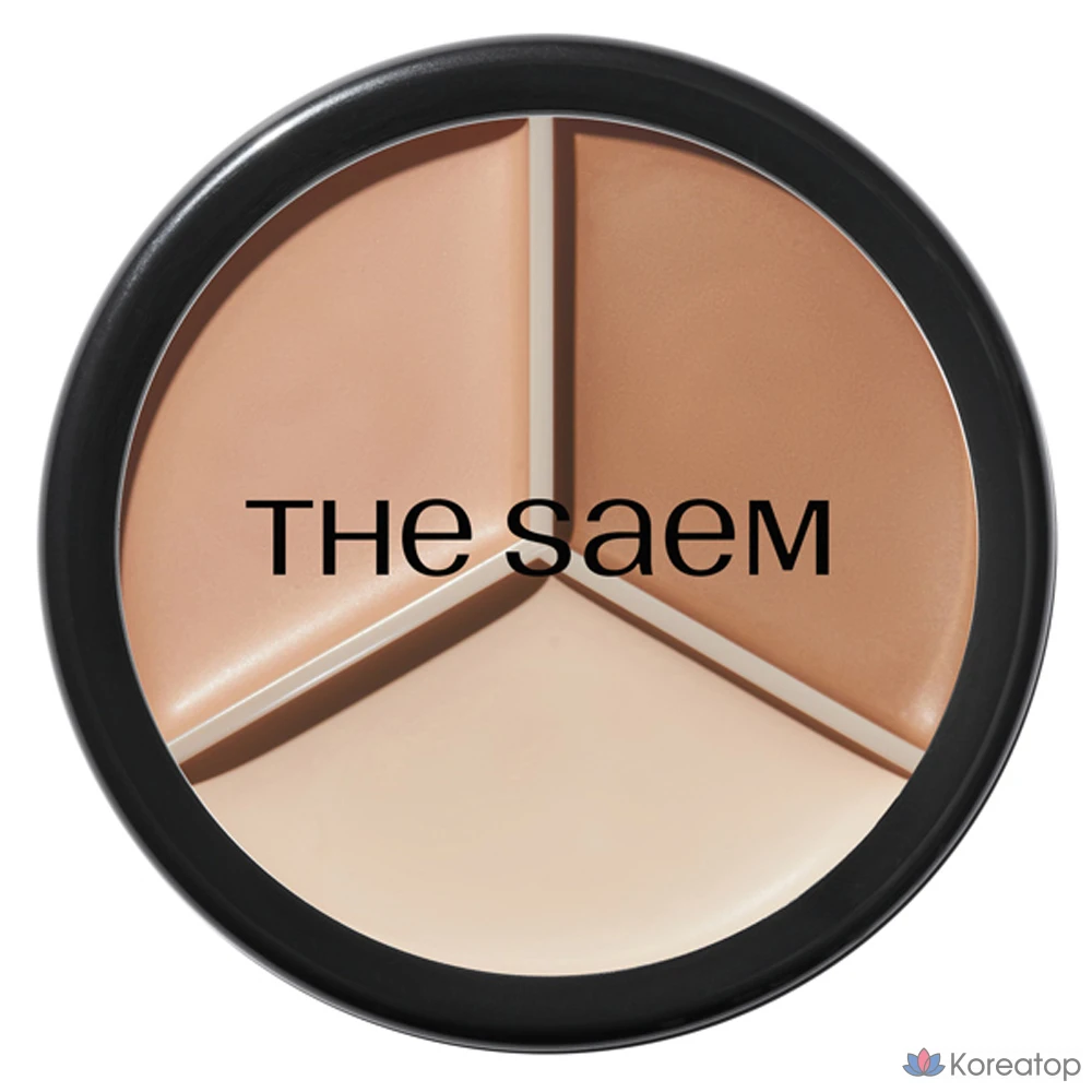 Консилер The Saem Cover Perfection Triple Pot Concealer, оттенок 02 Contour Beige, 13.1 г, 1 шт.
