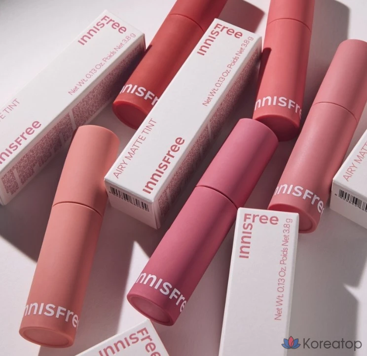 Тинт для губ Innisfree New Airy Matte Tint, оттенок 8 Toasty Coral, 1 шт.