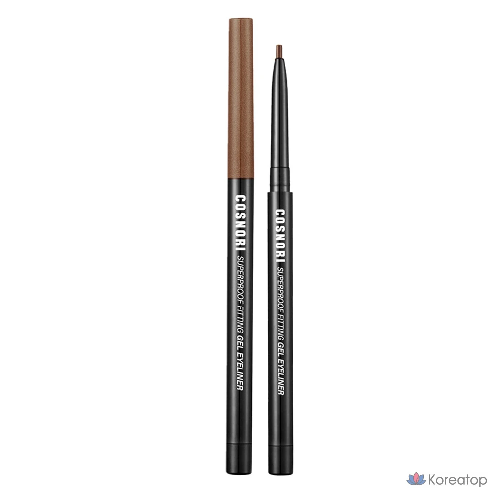 Подводка для глаз Cosnori Superproof Fitting Gel Eyeliner Pencil, оттенок 02 Black Brown, 0.13 г, 1 шт.