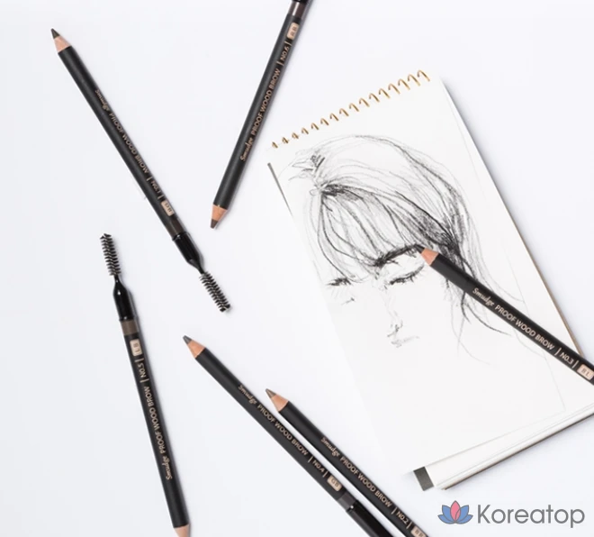 Карандаш для бровей Missha Smudge Proof Wood Eyebrow Pencil, Brown, 1 шт., фото 8