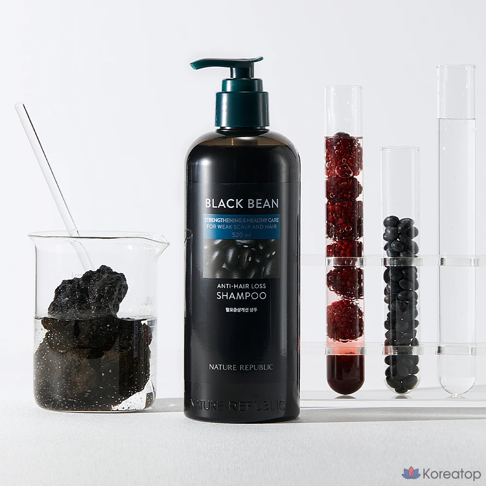 Шампунь Nature Republic Black Bean Anti Hair Loss, 520 мл, 1 шт., фото 4
