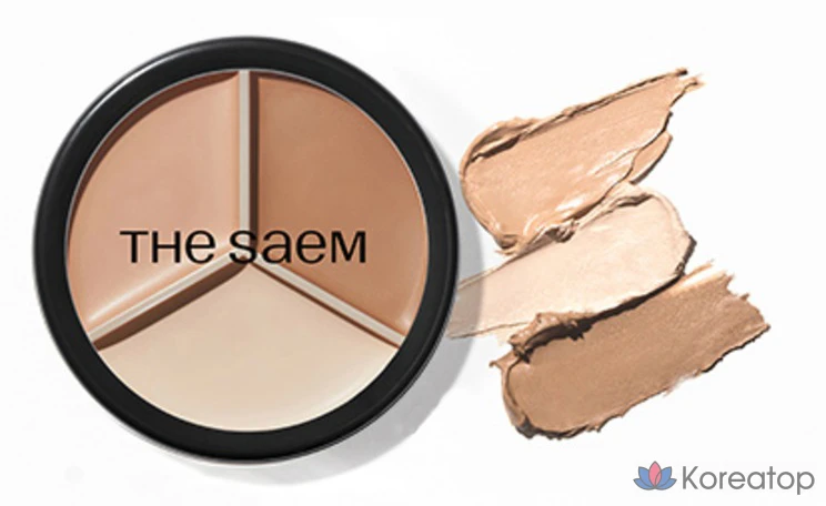 Консилер The Saem Cover Perfection Triple Pot Concealer, оттенок 02 Contour Beige, 13.1 г, 1 шт., фото 2