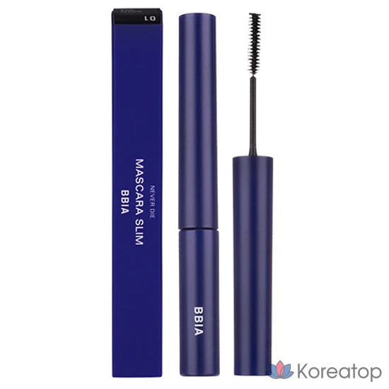 Тушь для ресниц BBIA Never Die Mascara Slim, оттенок 01 Black Fit, 3 мл, 1 шт.