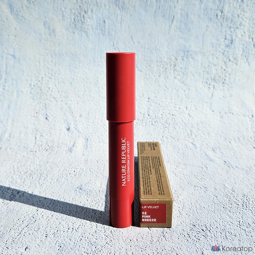 Губная помада-карандаш Nature Republic Eco Velvet Lip Crayon, оттенок 02 Pink Breeze, 2.8 г, 1 шт.