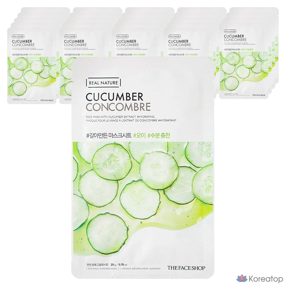 Тканевая маска для лица The Face Shop Real Nature Mask Sheet Cucumber, 25 шт.