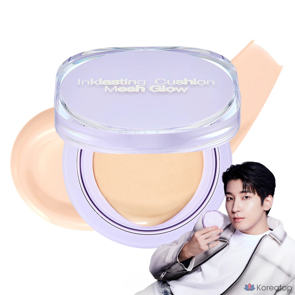 Кушон The Face Shop Ink Lasting Cushion Mesh Glow, оттенок V201 Apricot Beige, 12 г, 1 шт.