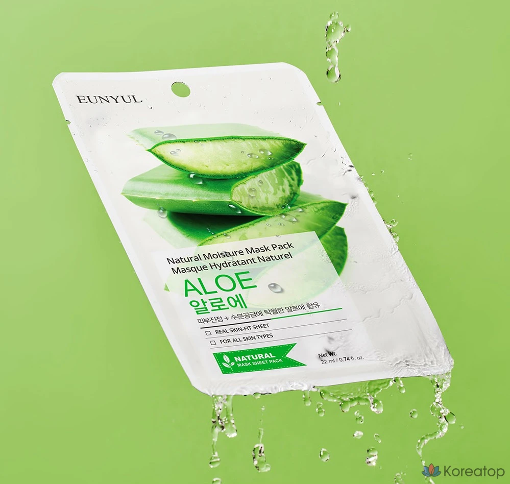 Тканевая маска для лица Eunyul Natural Moisture Aloe Mask, 50 шт., фото 3