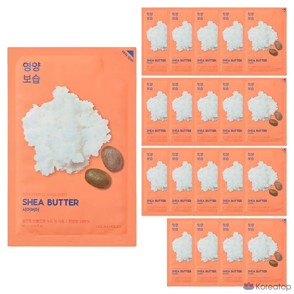 Тканевая маска для лица Holika Holika Pure Essence Mask Sheet Shea Butter, 20 шт.