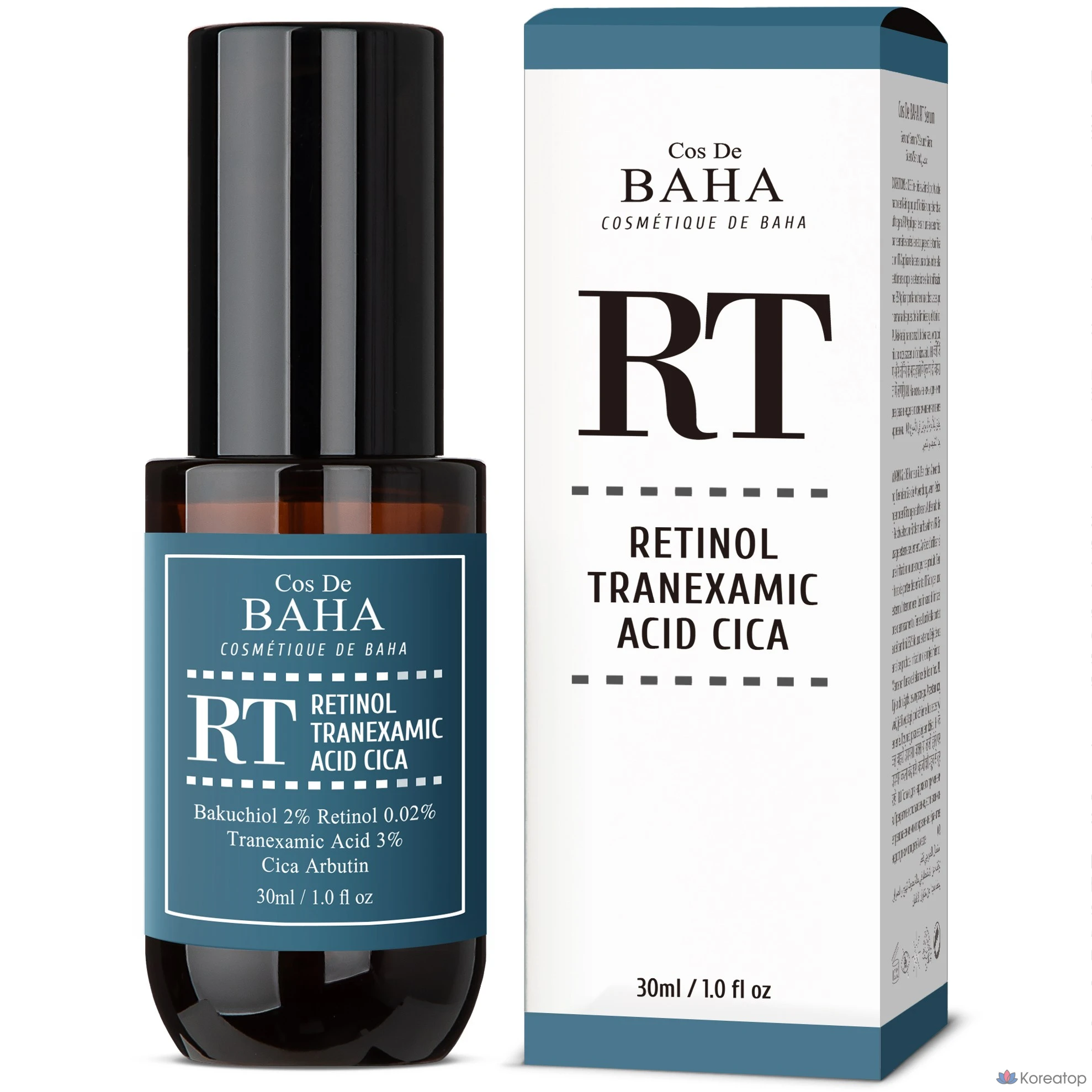Сыворотка Cos De Baha RT Pure Retinol 0.02% Bakuchiol 2% Tranexamic Acid 3%, 30 мл, 1 шт.