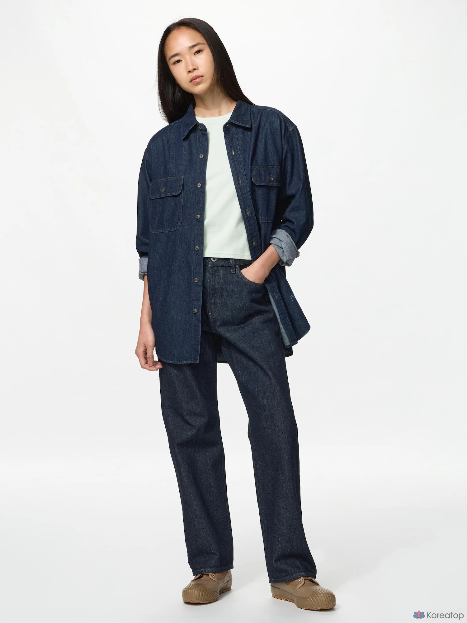 Джинсовая рубашка Uniqlo