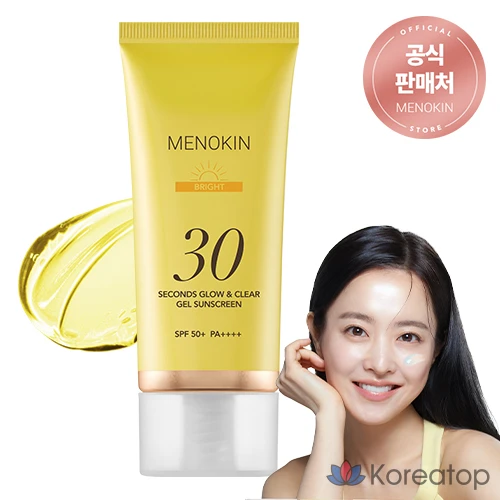 Солнцезащитный крем MENOKIN 30 Second Glow &amp; Clear Gel Sunscreen Bright SPF50+ PA++++, 50 мл, 1 шт.