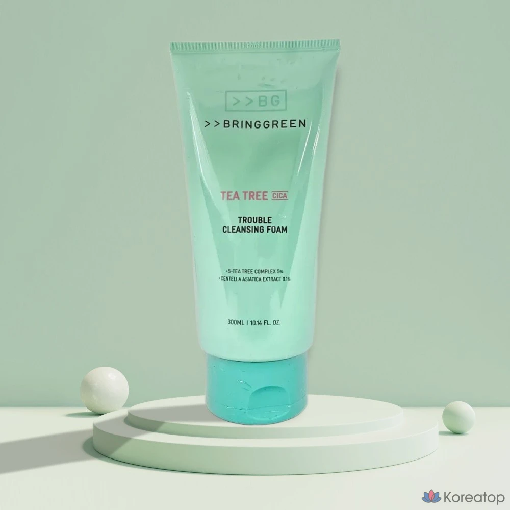 Очищающая пенка Bring Green Tea Tree Cica Trouble Cleansing Foam, 300 мл, 1 шт.